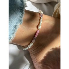 Браслет MOON SOUL, кварц, жемчуг культивированный, перламутр, размер 18 см, розовый/белый