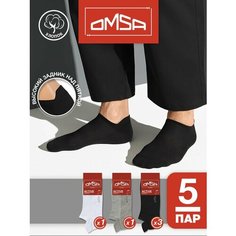 Носки Omsa, комплект, 5 пар, размер 45-47 (29-31), черный, белый