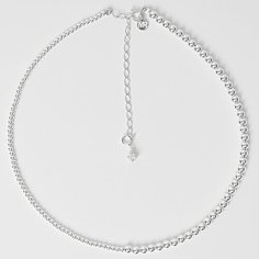 Колье MIRRO, серебро, 925 проба, фианит, длина 39 см.