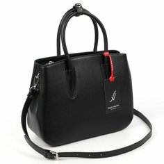 Сумка тоут Sergio Valentini, фактура гладкая, черный