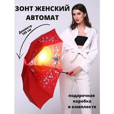 Мини-зонт GALAXY OF UMBRELLAS, пыльная роза, оранжевый, красный