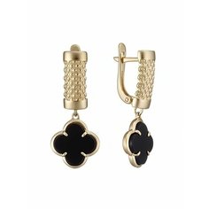 Серьги с подвесками YA ZOLOTO, красное, желтое золото, 585 проба, оникс, , желтый