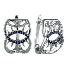 Серьги ELEMENT47, серебро, 925 проба, фианит