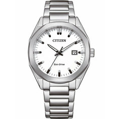 Наручные часы CITIZEN Eco-Drive, серебряный, белый