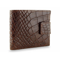 Кошелек Exotic Leather, фактура под рептилию, коричневый
