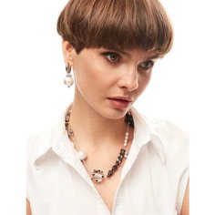Колье PJ Murano, муранское стекло, длина 50 см, прозрачный/черный