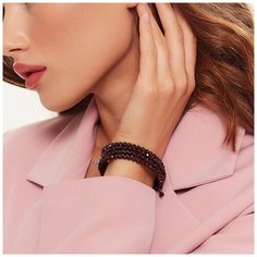 Жесткий браслет Alerie Accessories, гранат, 1 шт., размер 17 см, размер one size, красный