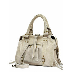 Сумка тоут STEFFALINI, фактура зернистая, светло-бежевый