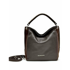 Сумка тоут Di Gregorio, фактура зернистая, коричневый