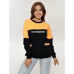 Свитшот LOVETEX.STORE, размер 54, , черный/оранжевый