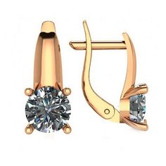 Серьги The Jeweller, красное золото, 585 проба, фианит, , золотистый