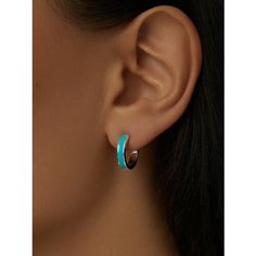 Серьги конго MIESTILO, серебро, 925 проба, родирование, , голубой, серебристый
