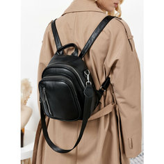 Рюкзак кросс-боди , фактура матовая, черный Bag Zone