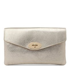 Сумка клатч divas bag, фактура рельефная, светло-золотой
