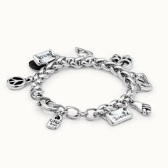 Браслет UNOde50, размер 15.5 см, серебряный