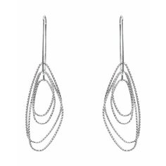 Серьги с подвесками STILE ME, серебро, 925 проба, родирование, длина 6.5 см, , серебристый