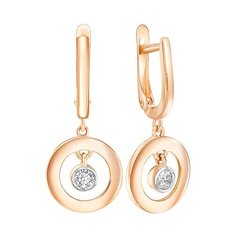 Серьги Яхонт, золото, 585 проба, фианит, , бесцветный