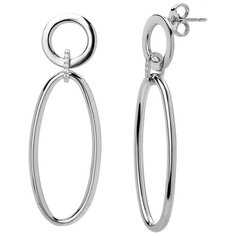 Серьги с подвесками Эстет, серебро, 925 проба, фианит, , серебристый