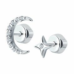 Серьги пусеты Яхонт, серебро, 925 проба, фианит, , бесцветный