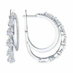 Серьги Яхонт, серебро, 925 проба, фианит, , бесцветный