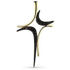 Подвеска Master Brilliant, желтое золото, 585 проба, бриллиант, черный/золотистый