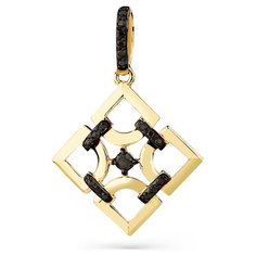 Подвеска Master Brilliant, желтое золото, 585 проба, бриллиант, черный/золотистый