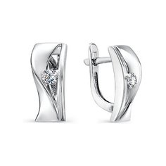 Серьги Master Brilliant, красное золото, 585 проба, бриллиант, , золотистый