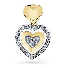 Подвеска Master Brilliant, желтое золото, 585 проба, бриллиант, золотистый