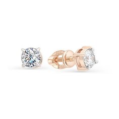 Серьги Master Brilliant, красное золото, 585 проба, бриллиант, , золотистый