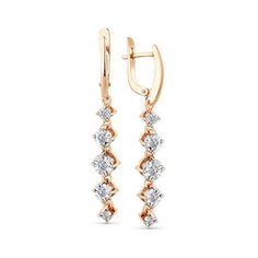 Серьги Master Brilliant, белое золото, 585 проба, бриллиант, , серебристый