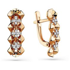 Серьги Master Brilliant, красное золото, 585 проба, бриллиант, , золотистый