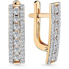 Серьги Master Brilliant, красное золото, 585 проба, бриллиант, , золотистый
