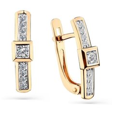 Серьги Master Brilliant, красное золото, 585 проба, бриллиант, , золотистый