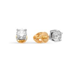 Серьги Master Brilliant, красное золото, 585 проба, бриллиант, , золотистый