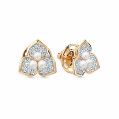 Серьги Master Brilliant, красное золото, 585 проба, бриллиант, , золотистый