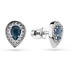 Серьги Master Brilliant, белое золото, 585 проба, бриллиант, сапфир, , серебристый