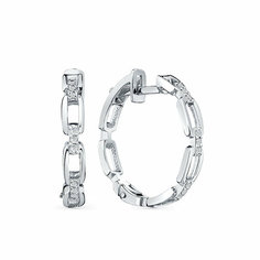 Серьги Master Brilliant, белое золото, 585 проба, бриллиант, , серебристый