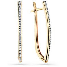 Серьги Master Brilliant, красное золото, 585 проба, бриллиант, , золотистый