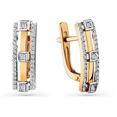 Серьги Master Brilliant, красное золото, 585 проба, бриллиант, , золотистый