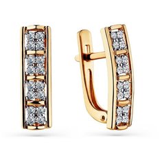 Серьги Master Brilliant, красное золото, 585 проба, бриллиант, , золотистый