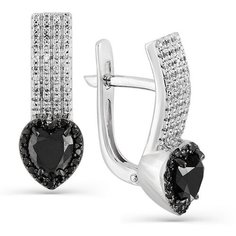 Серьги Master Brilliant, белое золото, 585 проба, бриллиант, , серебристый
