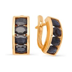 Серьги Master Brilliant, белое золото, 585 проба, сапфир, , золотистый Мастер Бриллиант