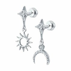 Серьги Яхонт, серебро, 925 проба, фианит, , бесцветный