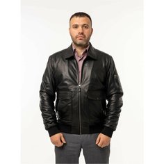Кожаная куртка ROMAN ROBERMAN, размер 2XL, черный