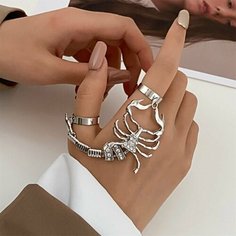 Кольцо на две фаланги LERO, безразмерное, серебряный