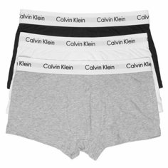 Трусы CALVIN KLEIN, комплект из 3 шт., размер S, черно-серый