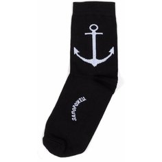 Носки Happy Socks Носки с рисунками - Якорь - Черные, размер 41-45, черный