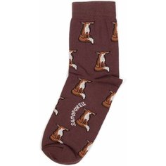 Носки Happy Socks Носки с рисунками - Лисички - Паттерн, размер 41-45, коричневый