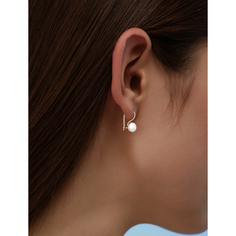 Серьги Zlato, красное золото, 585 проба, жемчуг, размер 6 мм, длина 1.4 см, , золотой