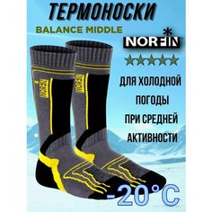 Носки NORFIN, размер 38-40, серый/желтый/черный